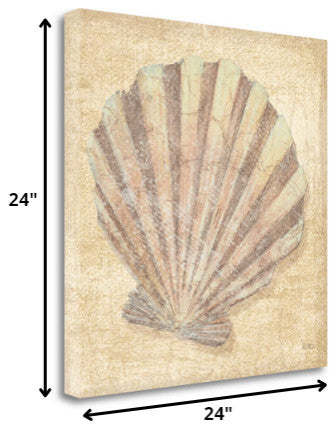 24" Bohemian Pastel Seashell Giclee Wrap Canvas Wall Art