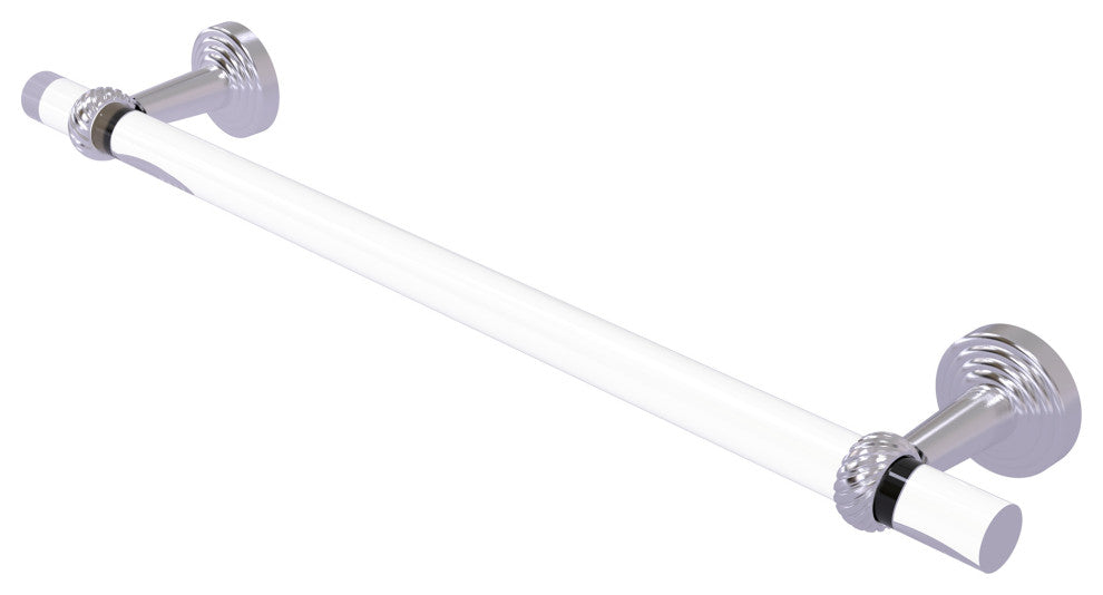 Pacific Beach 24" Towel Bar with Twisted Accents, Satin Chrome