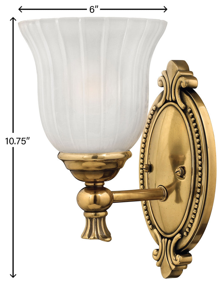 Hinkley Francoise Medium Single Light Vanity, Burnished Brass