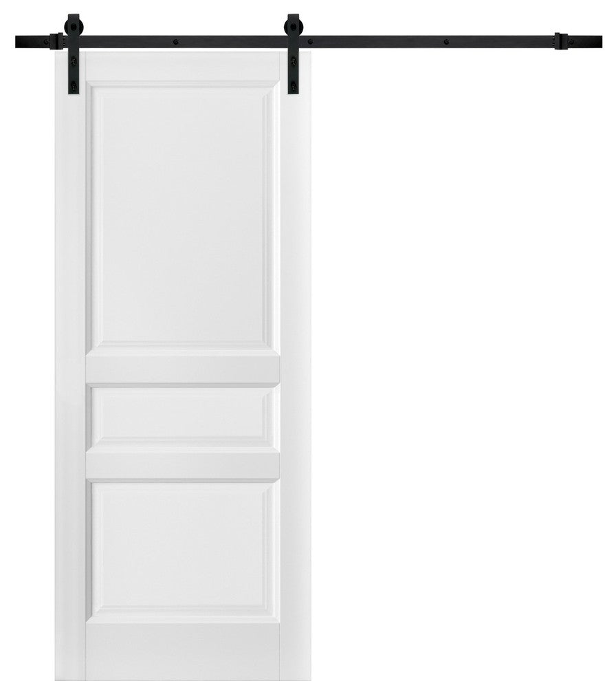 Barn Door Solid wood & Hardware | Lucia 31 Matte White, 28" X 80"