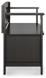 Amherst Solid Wood Small Entryway Storage Bench, Hickory Brown
