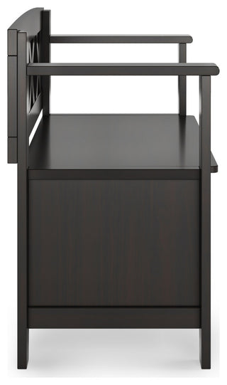 Amherst Solid Wood Small Entryway Storage Bench, Hickory Brown