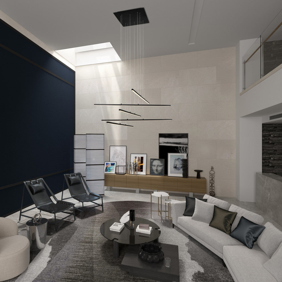 Black Linear Multi-Light Pendant