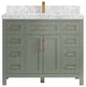 Cambridge 42" Single Sink Bath Vanity in Evergreen 2" Carrara Marble