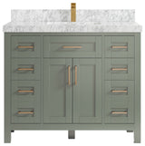 Cambridge 42" Single Sink Bath Vanity in Evergreen 2" Carrara Marble
