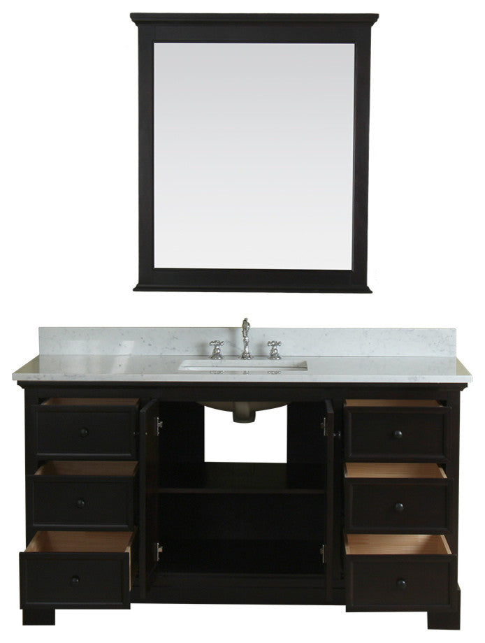 Richmond 60" Bathroom Vanity With Carrera Marble Top