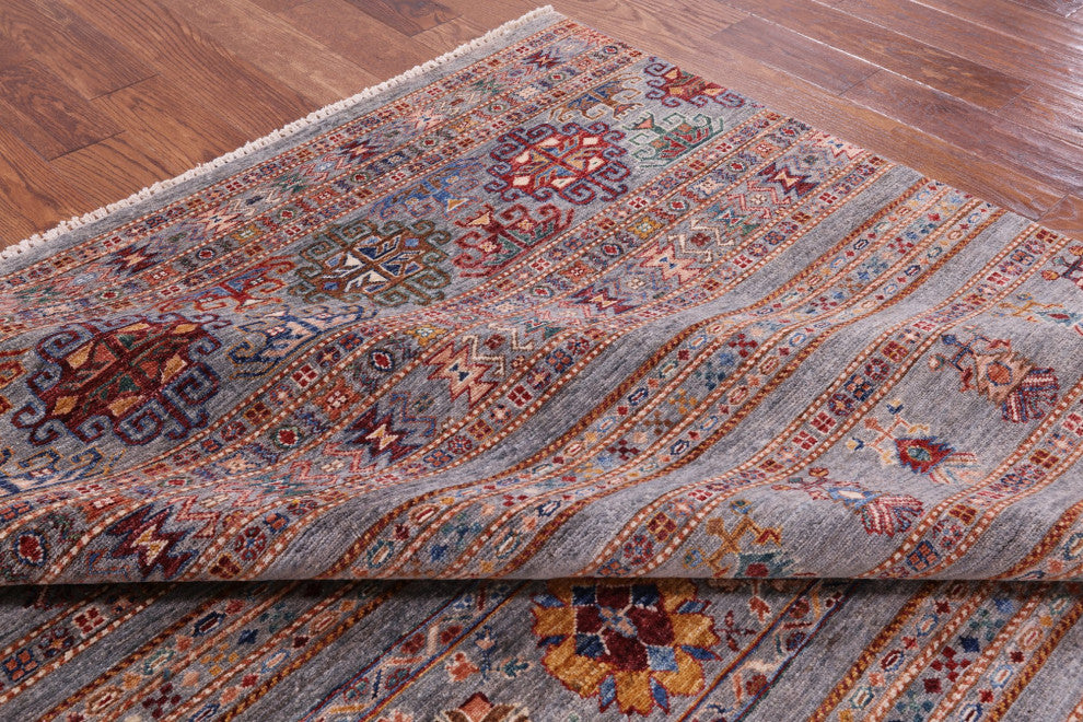 6' 11" X 9' 11" Super Kazak Khorjin Hand-Knotted Rug Q5339
