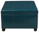 GDF Studio Kensington Square Storage Ottoman, Teal, Pu, Birch