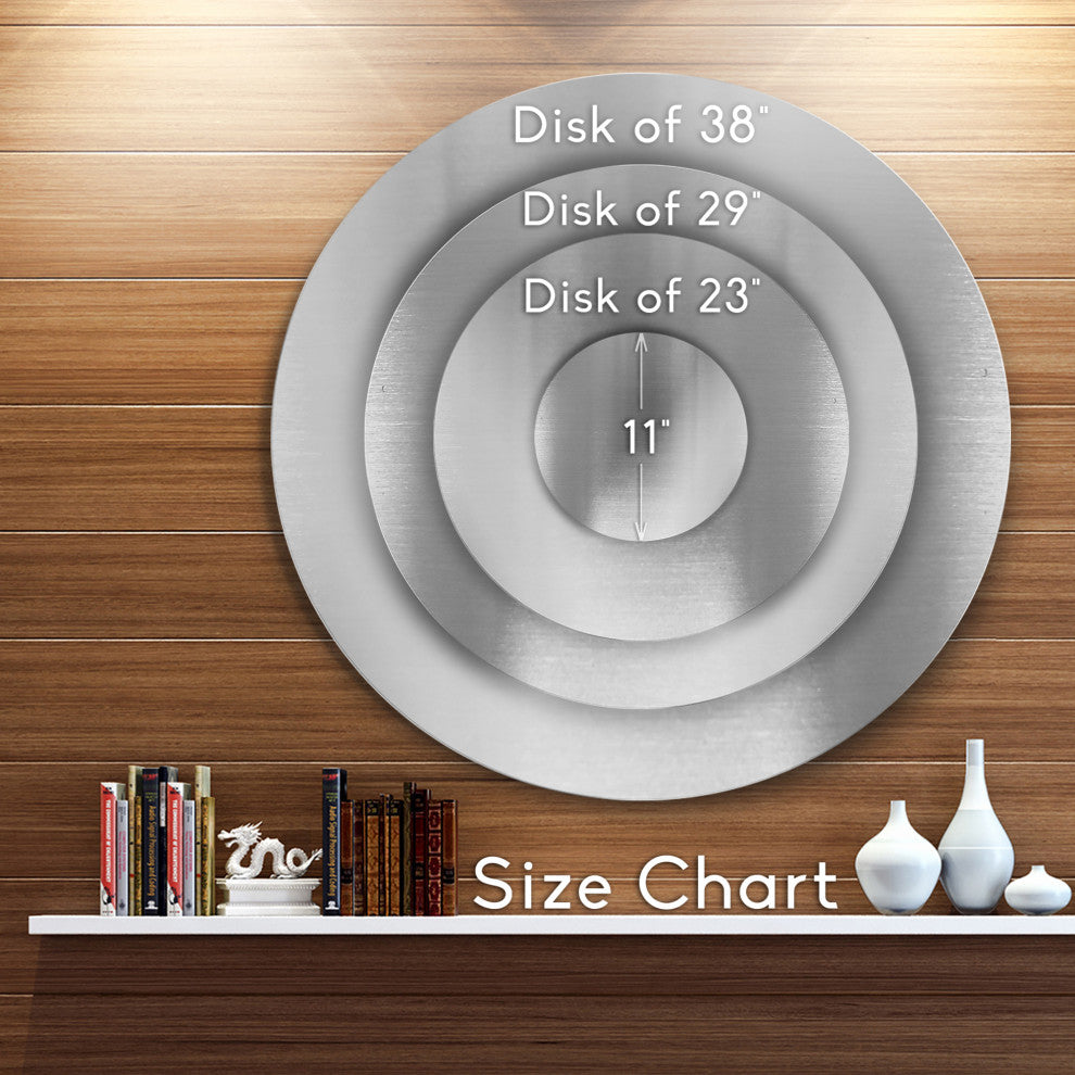 Designart 'Fractal 3D Deep into Middle' Abstract Art Circle Metal Wall Art, Disc