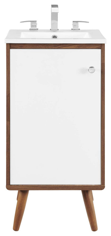Transmit 18" Bathroom Vanity, Walnut White