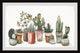 "Succulent Garden in Pots" Framed Painting Print, 12x8