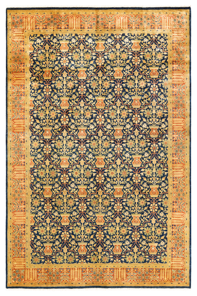 Mogul, One-of-a-Kind Hand-Knotted Area Rug Blue, 6' 1" x 9' 1"