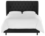 Bradwell King Tufted Curved Wingback Bed, Zuma Caviar