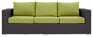 Convene Outdoor Patio Sofa, Espresso Peridot