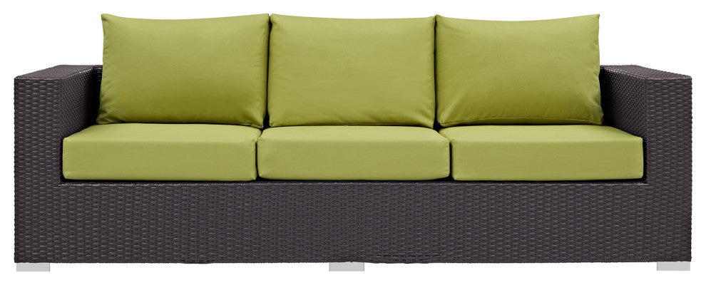 Convene Outdoor Patio Sofa, Espresso Peridot