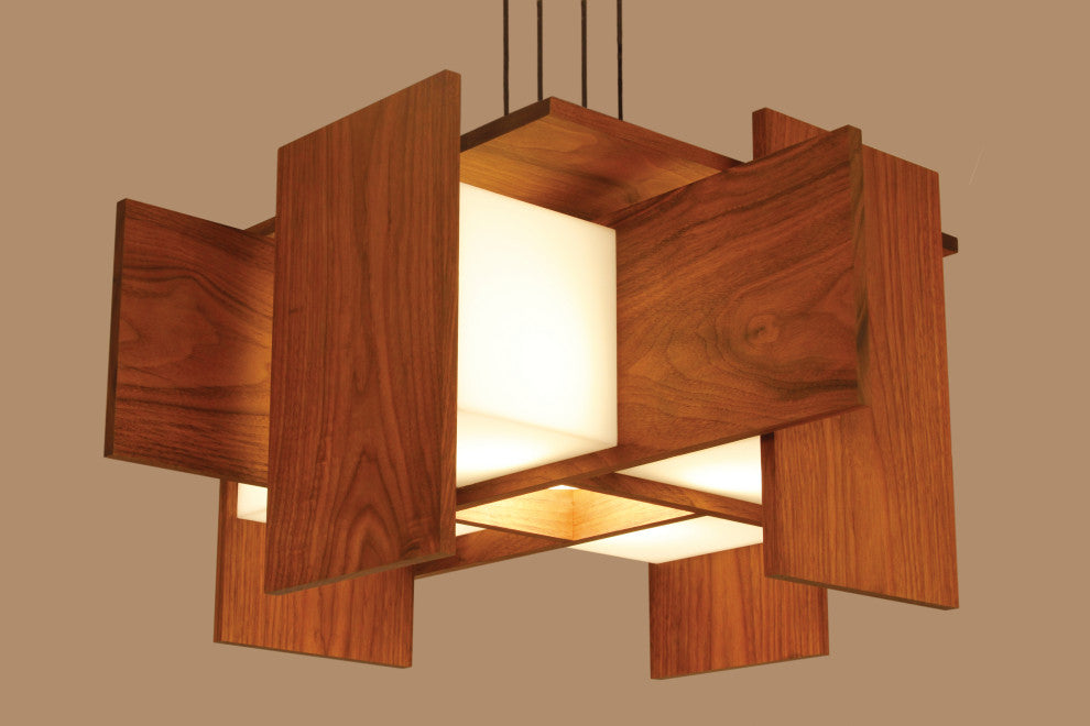 Muto LED Pendant, Oiled Walnut