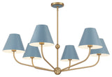 Crystorama Lighting Group XAV-B9316 Xavier 6 Light 40"W - Vibrant Gold / Blue