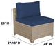 Maui 5-Piece Outdoor Modular Conversation Set, Natural Aged Wicker, Hazel