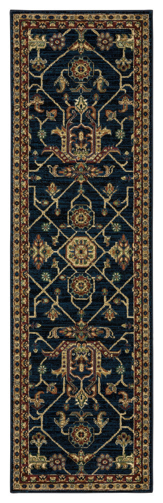 Oriental Weavers Ankara Indoor Rug Blue/ Red 2'3" X 7'6"
