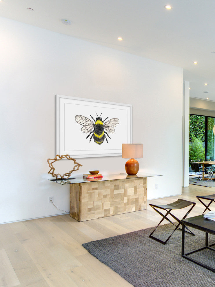 Marmont Hill, "Bumble Bee" by Thimble Sparrow Framed Painting Print, 24x16