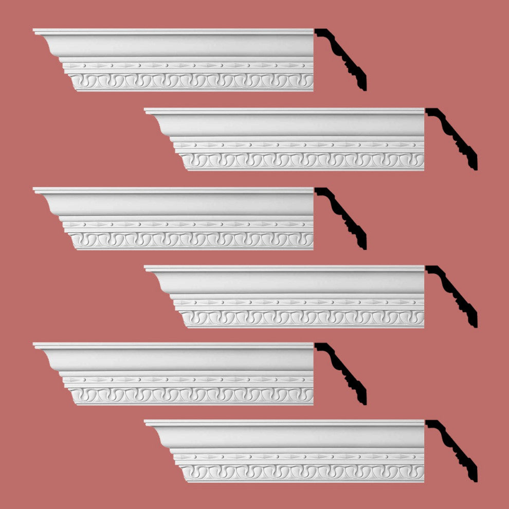 Cornice White Urethane Kingsbridge Ornate Design 6 Pieces Totaling 576" Length