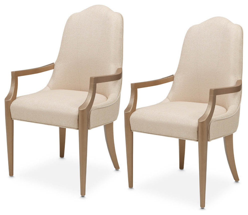 Malibu Crest Dining Arm Chair, Set of 2 - Burnished Gold