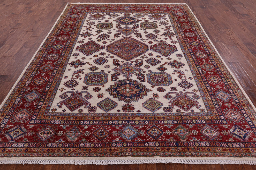 Geometric Super Kazak Handmade Rug 7' 10" X 9' 11" Q11224