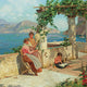 "Figures on a Terrace in Capri" Stretched Canvas Replica, 20.5"x15.5"