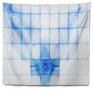 Bat Outline on Radar Screen Abstract Wall Tapestry, 60"x50"