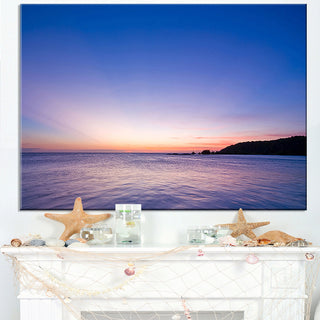 "Bright Blue Sky and Waters At Sunset" Seashore Canvas Print, 40"x30"