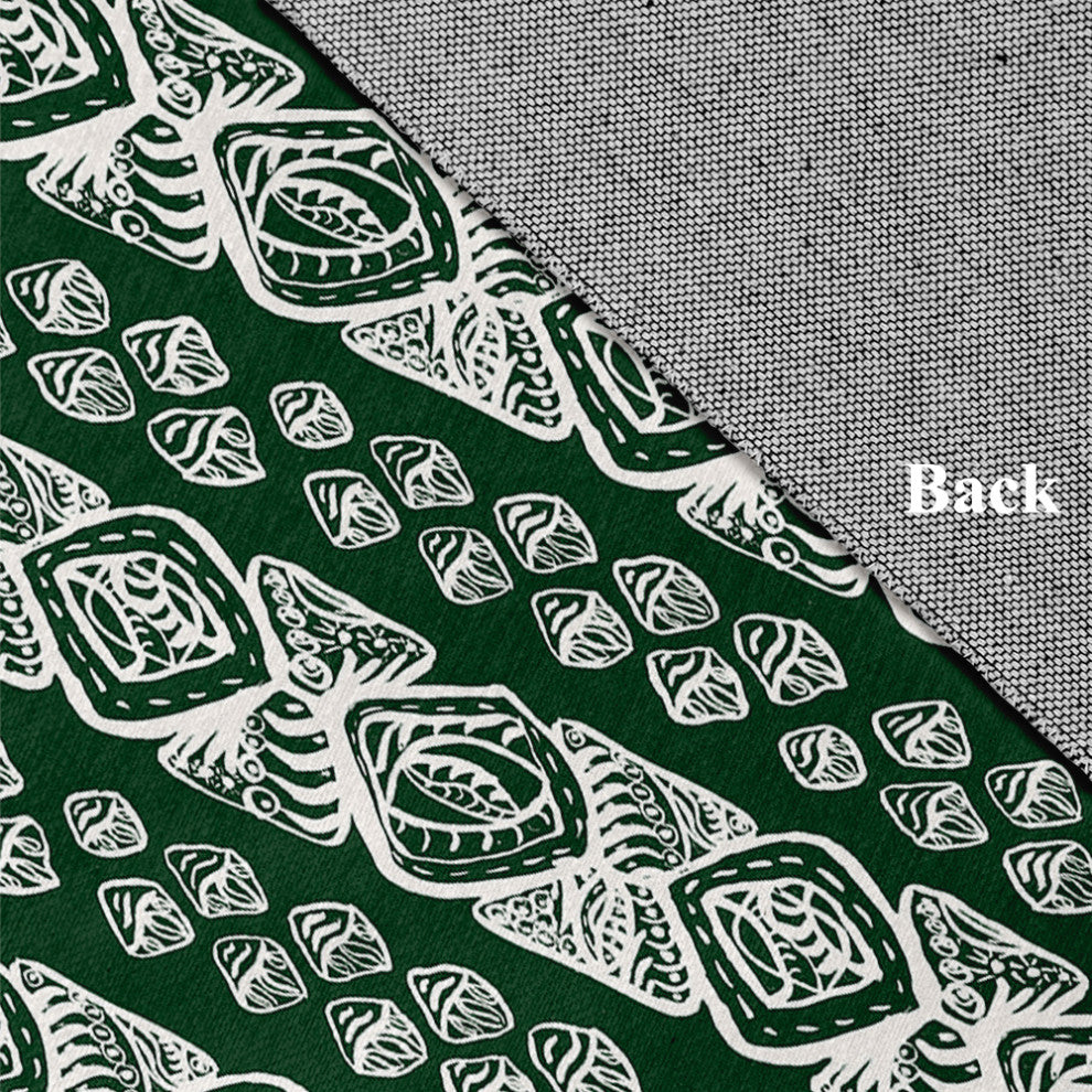 Tribal Geo Rug, Green, 3'x5'