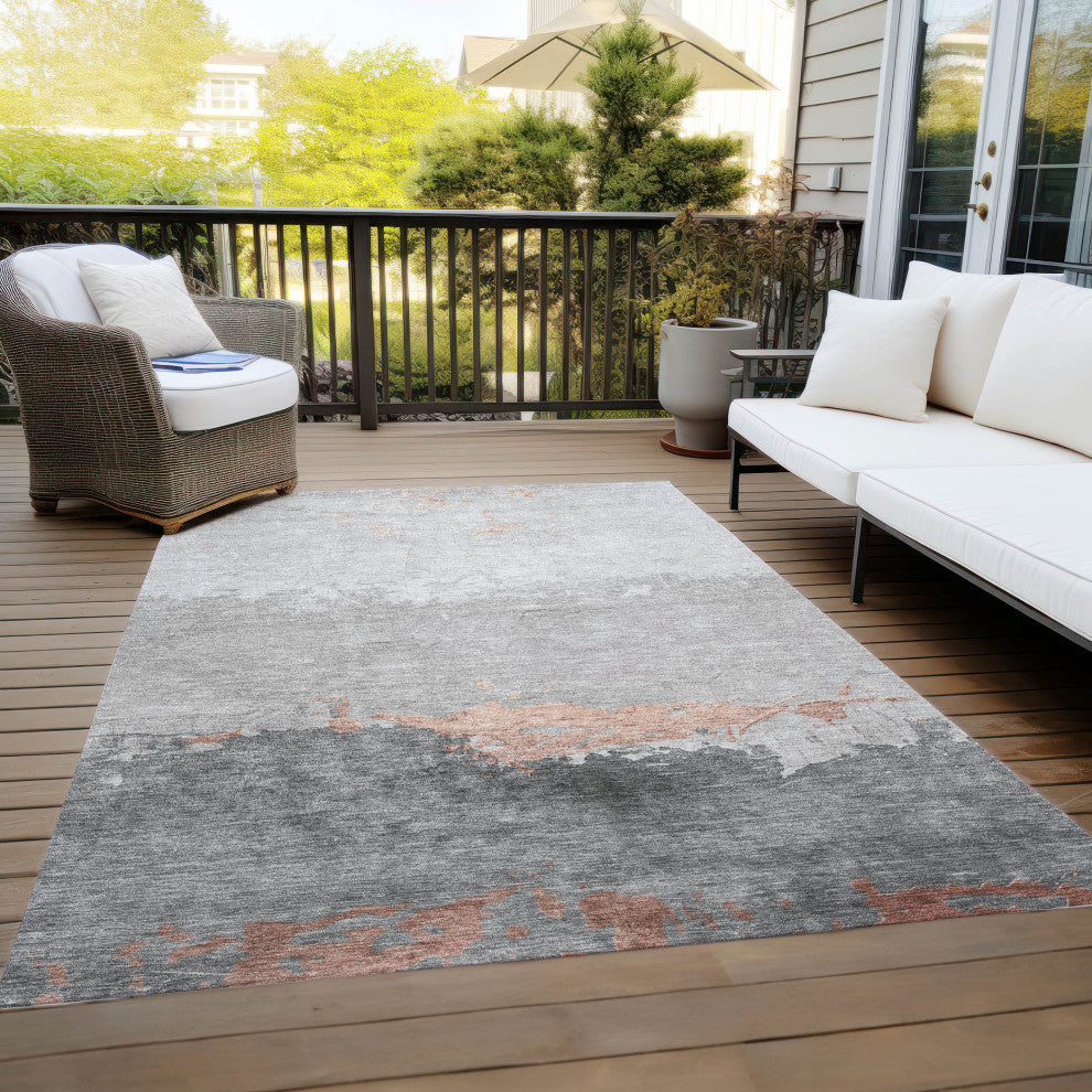 Machine Washable Indoor/Outdoor Chantille ACN1885 Salmon 2'6" x 3'10" Rug