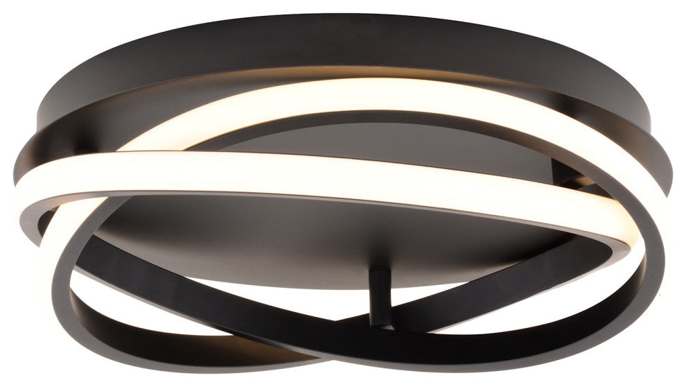 Vaxcel Lighting T0778 North End 13"W LED Flush Mount Drum Outdoor - Matte Black