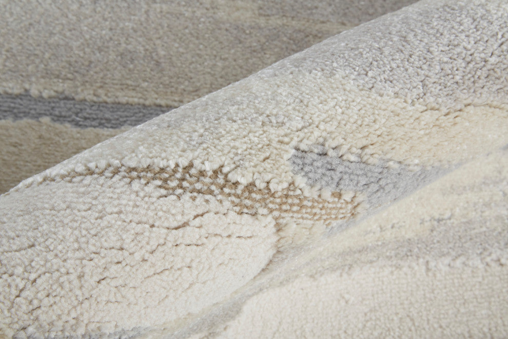 Weave & Wander Kayden Streak/Painterly Rug, Brown/Ivory, Rug, Ivory, 2'-10" X 7'