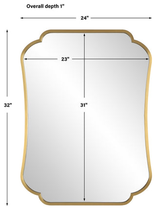 Uttermost 09904 Athena Brushed Brass Mirror