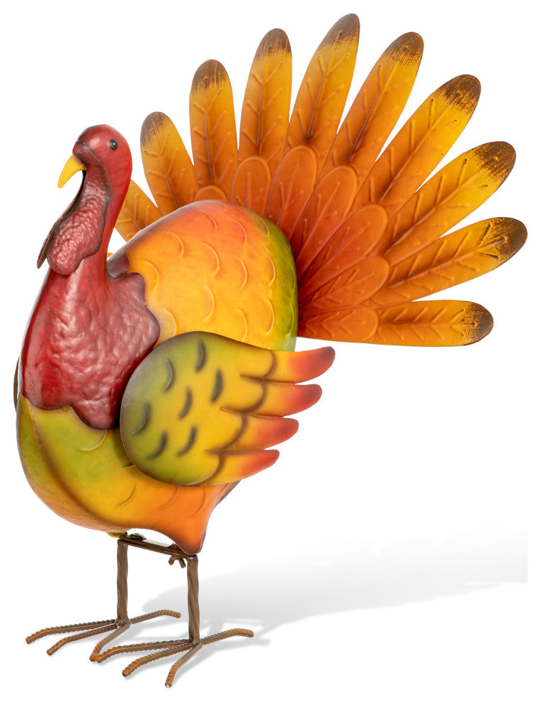 21.5"H Thanksgiving Metal Turkey Porch Decor