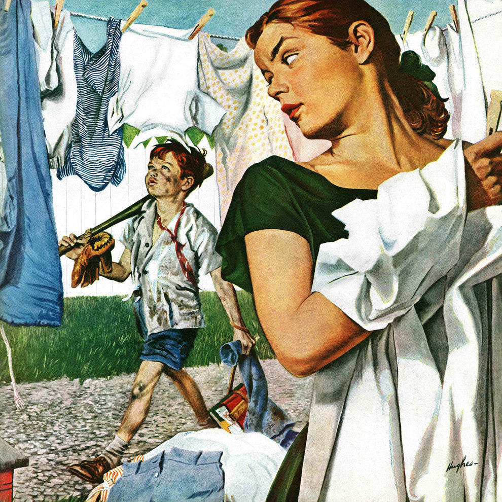 "More Clothes to Clean" Painting Print on Canvas by George Hughes