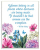 Stupell Industries Woman Belong In All Places Flower Inspirational Word, 13 x 19