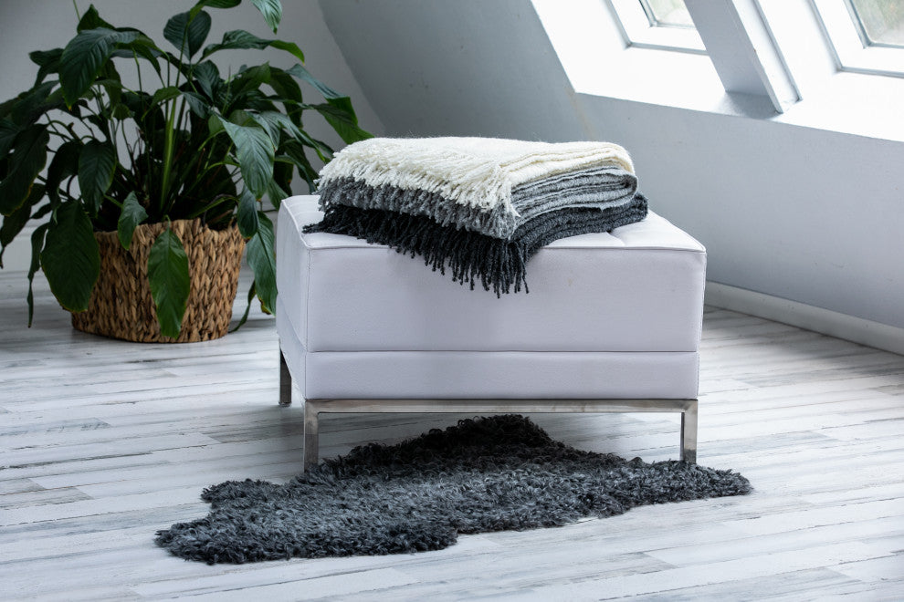 Alpaca Boucle Throw 140x180Cm, Shadow