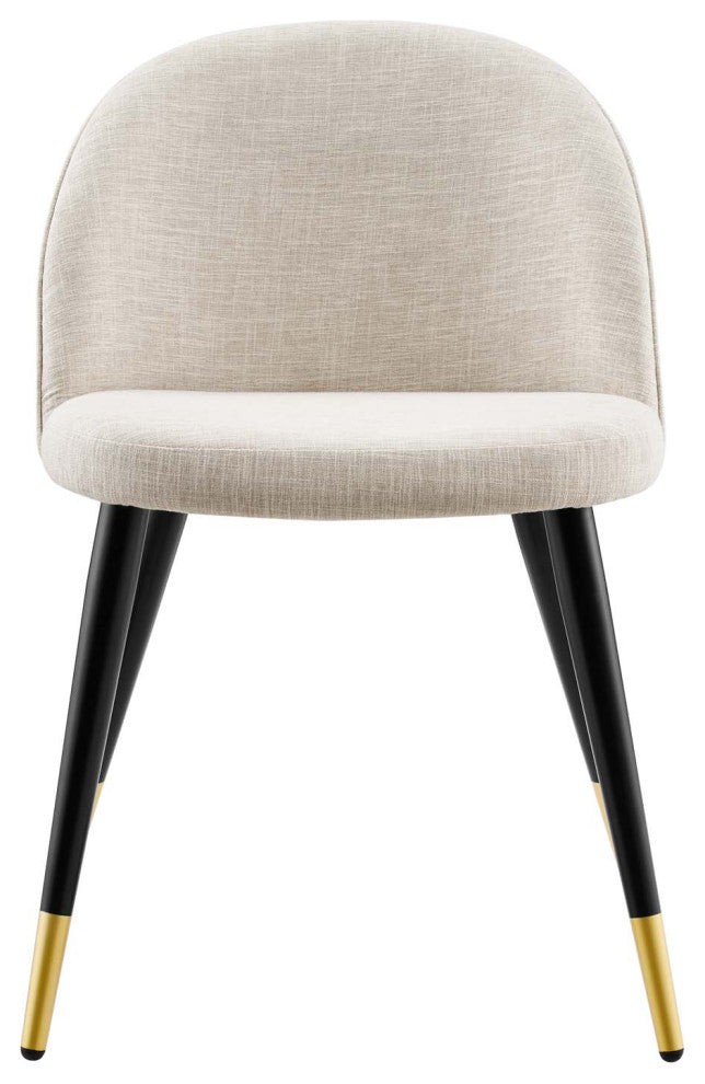 Side Dining Chair, Set of 2, Fabric, Beige, Cafe Bistro Restaurant Hospitality