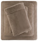 True North by Sleep Philosophy Knitted Plush Sheet Set, Brown, Twin
