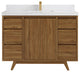 Madison Teak 48 Single Sink Bath Vanity in Dark Natural 2" Empira Quartz