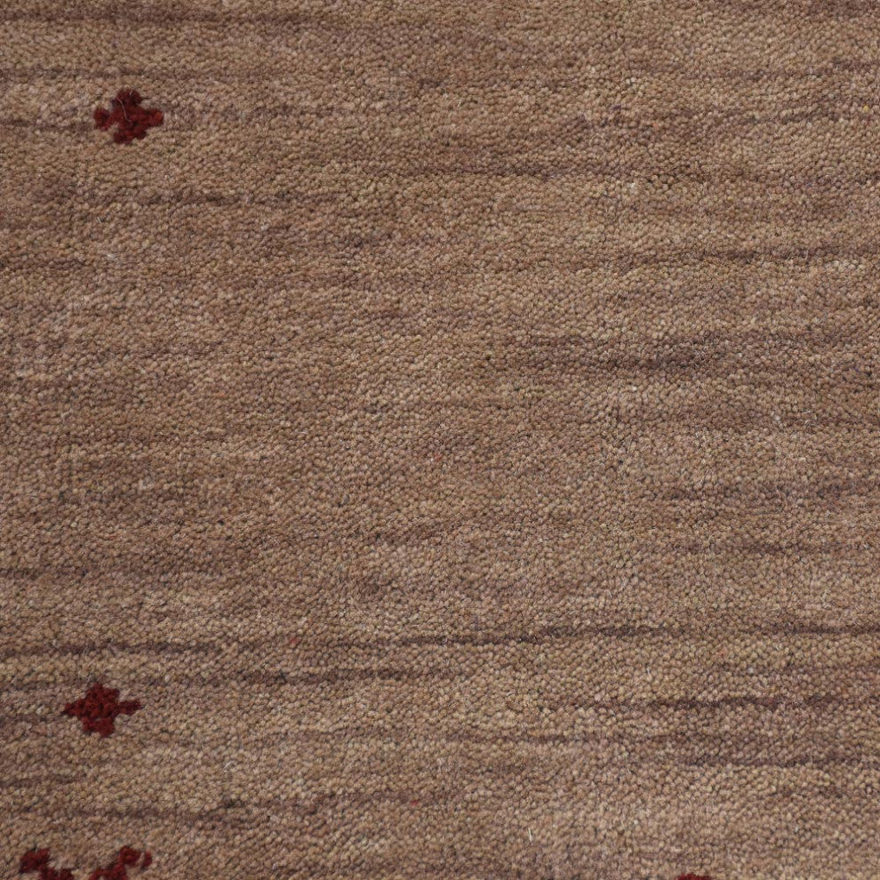 Hand Knotted Loom Wool Area Rug Contemporary, Light Brown, [Runner] 2'8''x10'
