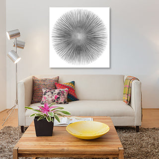 "Silver Sunburst I" by Abby Young, Canvas Print, 18"x18"