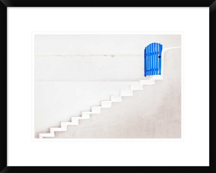 "The Blue Gate" Framed Digital Print by Linda Wride, 24"x19"