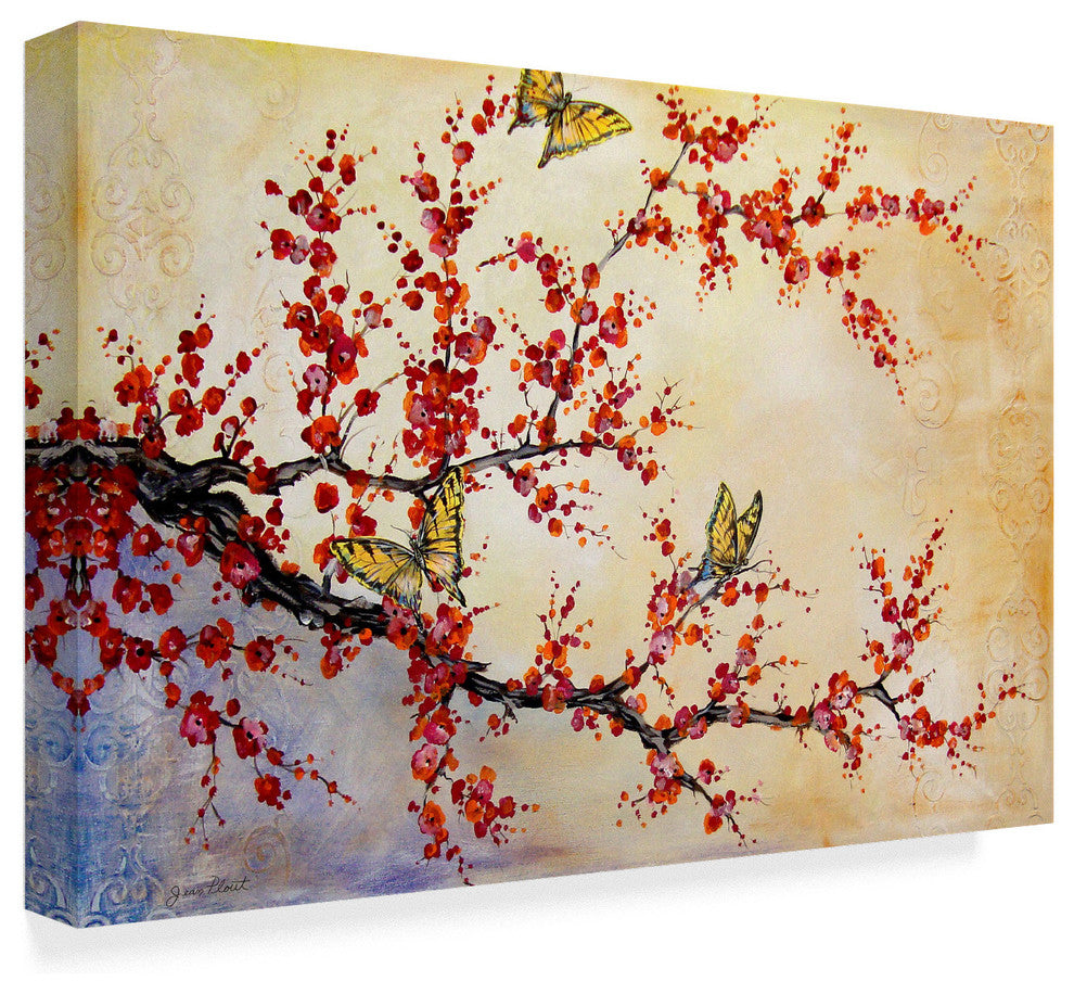 Jean Plout 'Butterfly Blossoms' Canvas Art