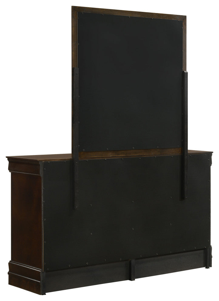 Louis Philippe 6-drawer Dresser With Mirror Cappuccino