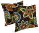 Blazing Needles 17" Outdoor Knife Edge Throw Pillows, Set of 2, Annie Chocolate