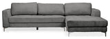 Agnew Contemporary Light Beige Microfiber Right Facing Sectional Sofa