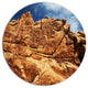 Rocky Terrain Under Blue Sky, African Landscape Disc Metal Artwork, 36"